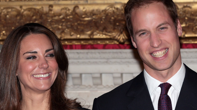 Catherine Middleton and Prince William smiling in engagement photo