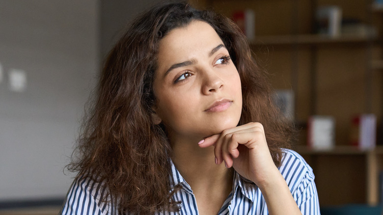 woman contemplating