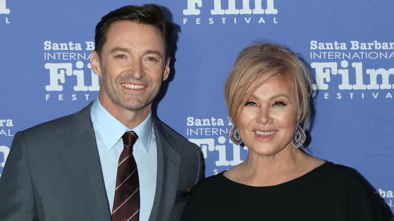 Hugh Jackman and Debbora-Lee Furness at the Santa Barbara International Film Festival red carpet