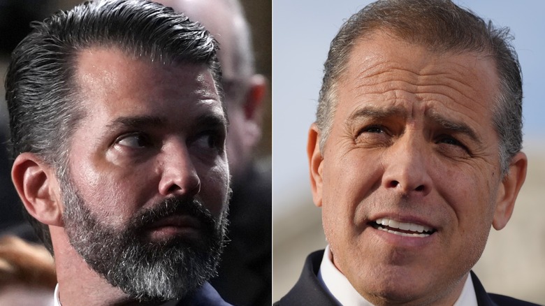 Split image of Donald Trump Jr. and Hunter Biden