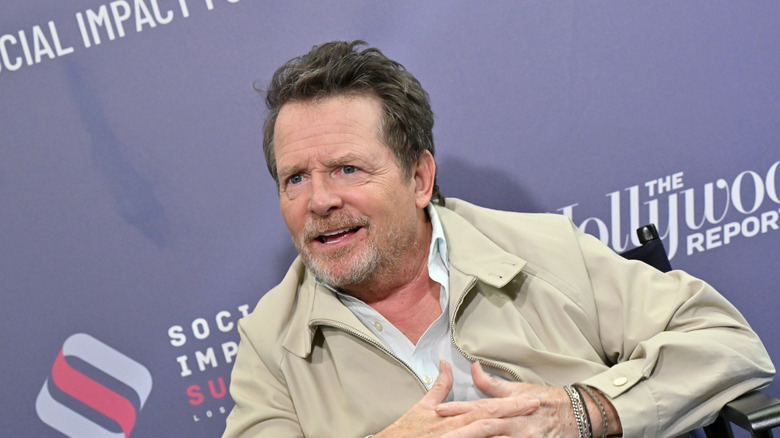 Michael J. Fox at a panel event