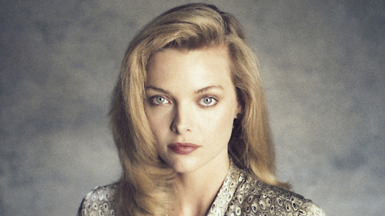 Throwback shot of Michelle Pfeiffer with a neutral expression
