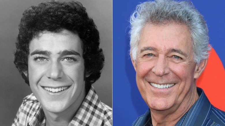Side by side images of Barry Williams then and now