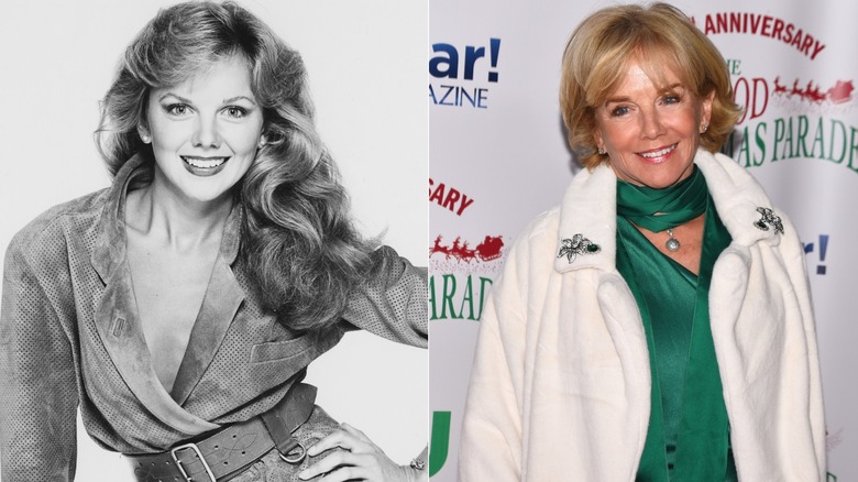 Side by side images of Linda Purl then and now