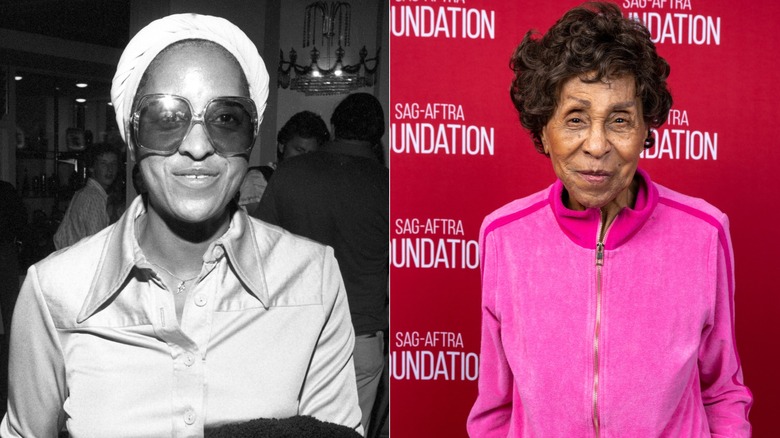 Side by side images of Marla Gibbs then and now