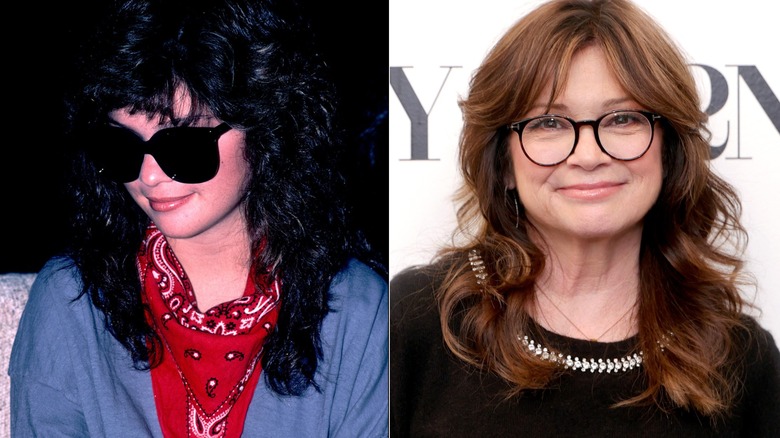 Side by side images of Valerie Bertinelli then and now