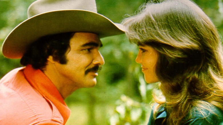 Burt Reynolds and Sally Field on the set of "Smokey and the Bandit"
