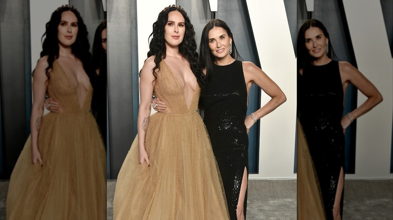 Rumer Willis and Demi Moore at the 2020 Vanity Fair Oscar Party