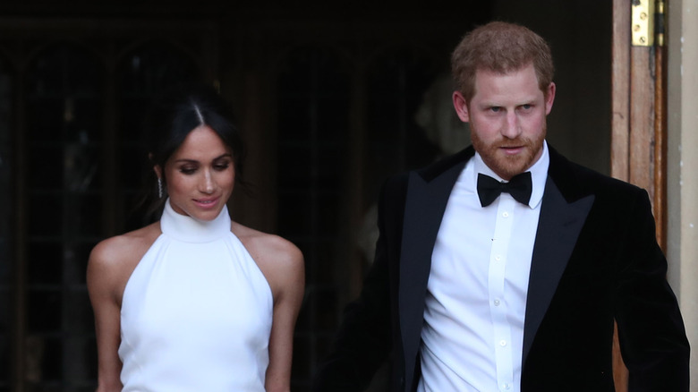Prince Harry and Meghan Markle on their wedding day. 