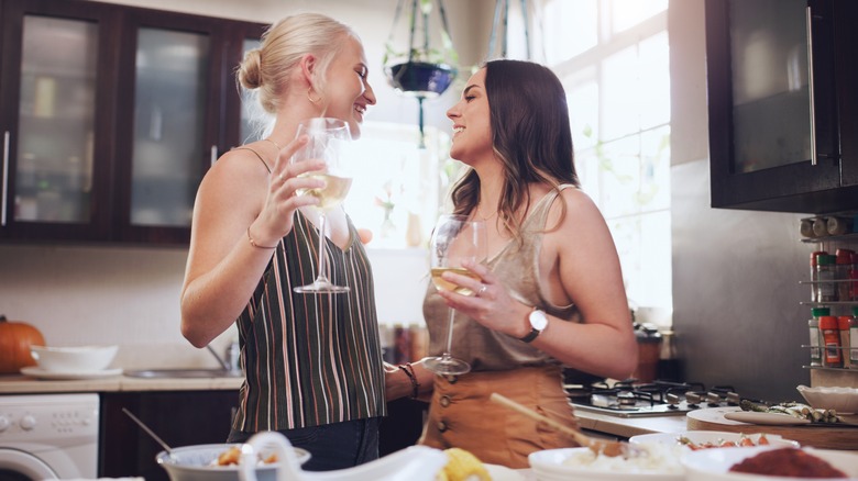 couple cooking together