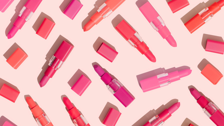 Pink and coral lipsticks 