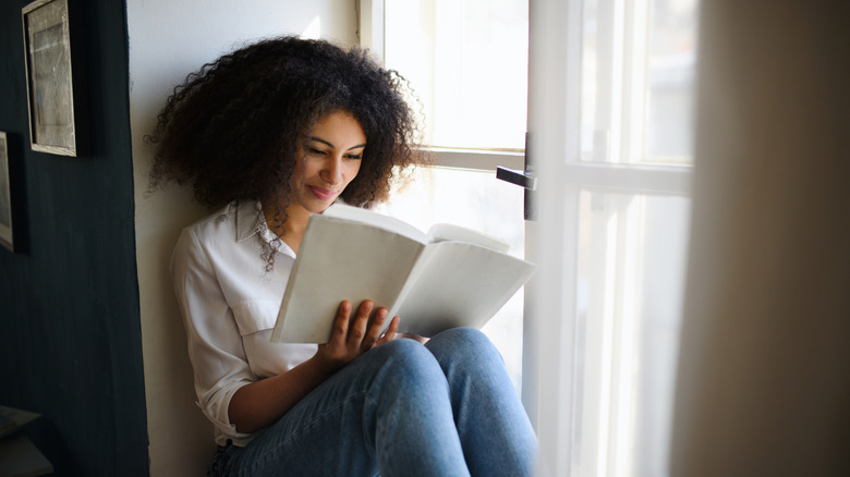 Woman reading a book
