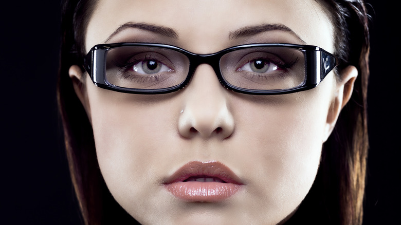 Woman wearing glasses