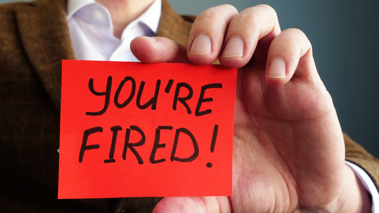 Note that says you're fired