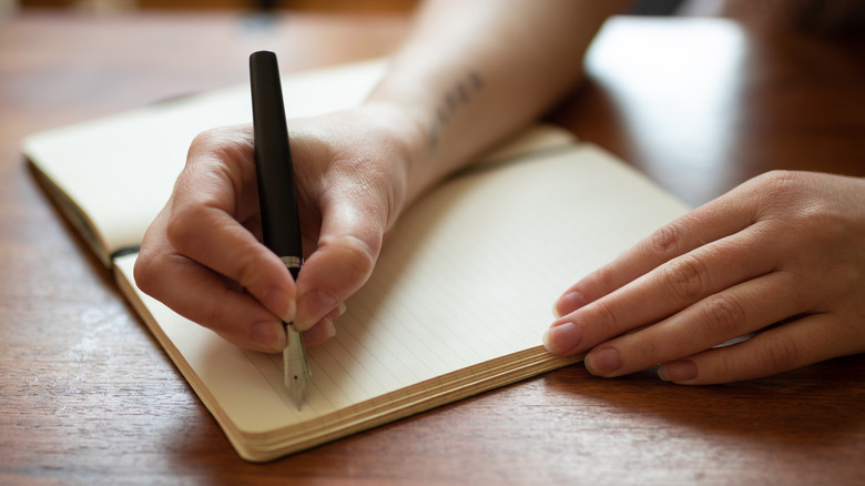 Writing in a journal