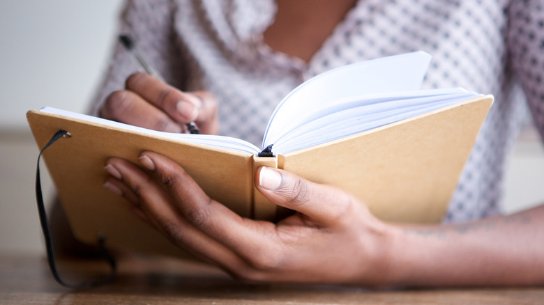 Writing in a journal