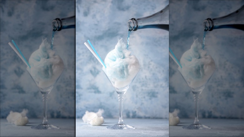 Cotton candy in glass