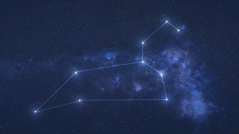 leo star constellation in night sky