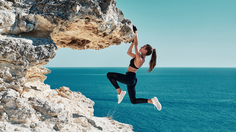 rock climbing woman