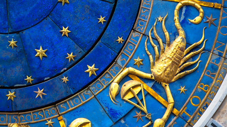 Scorpio on zodiac wheel