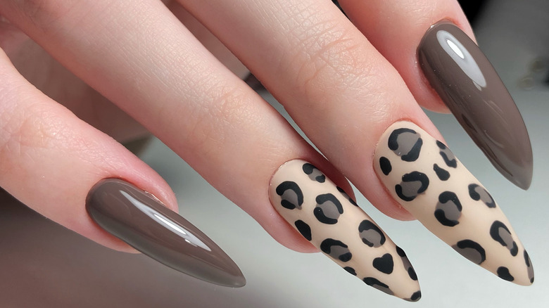 Long animal print nails