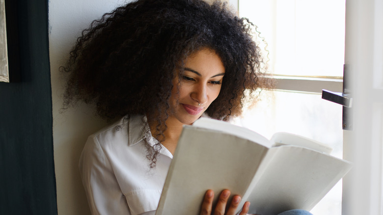 Woman enjoying a book