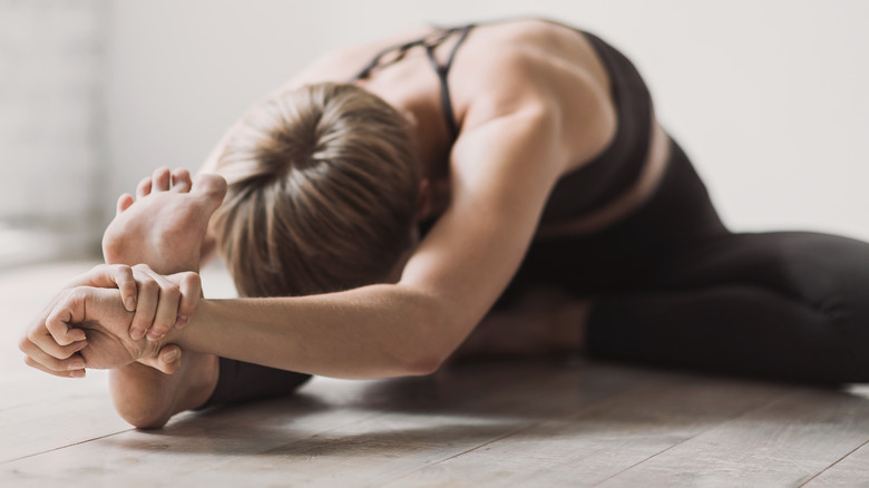 Woman stretching