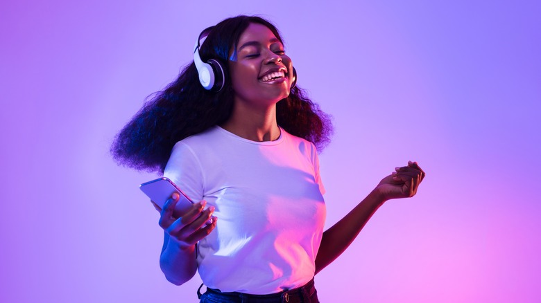Woman listening to music 
