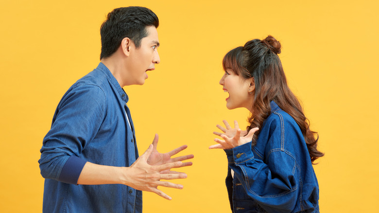 a couple fighting 