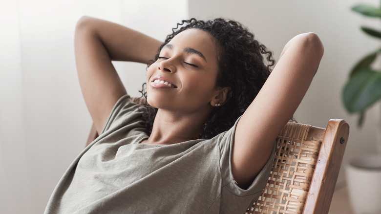 woman relaxing at home