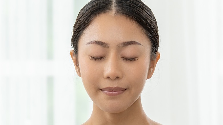 woman meditating