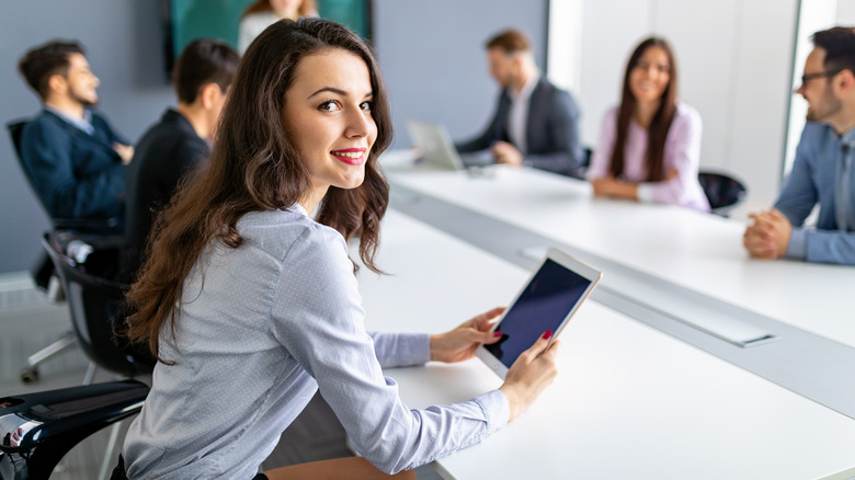 woman in a business meeting