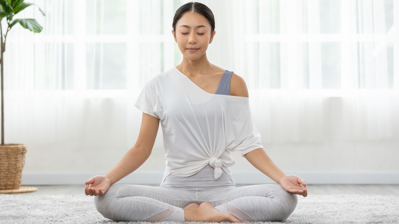 Woman meditating