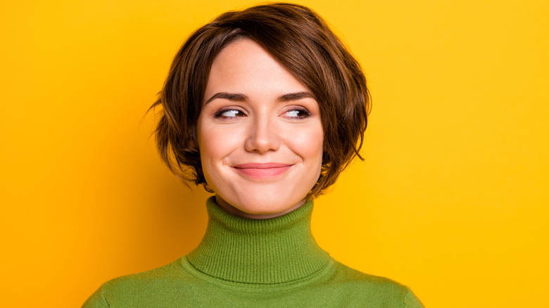 woman with short bob haircut