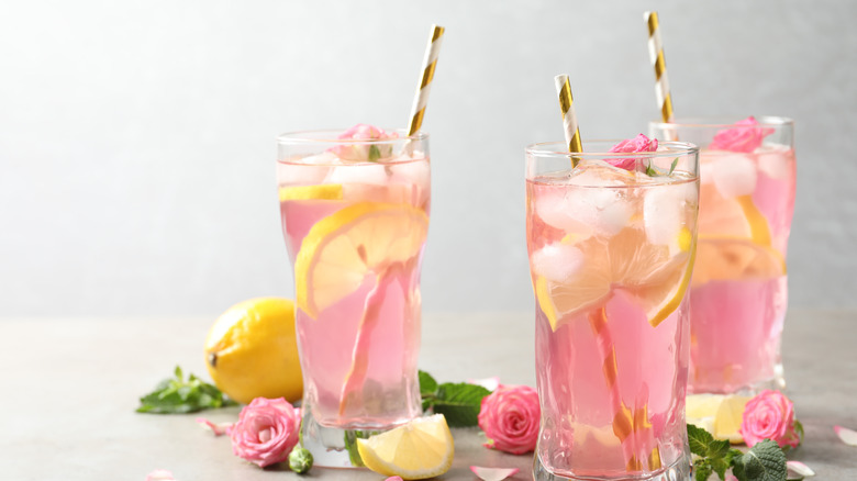 bright pink lemon cocktails