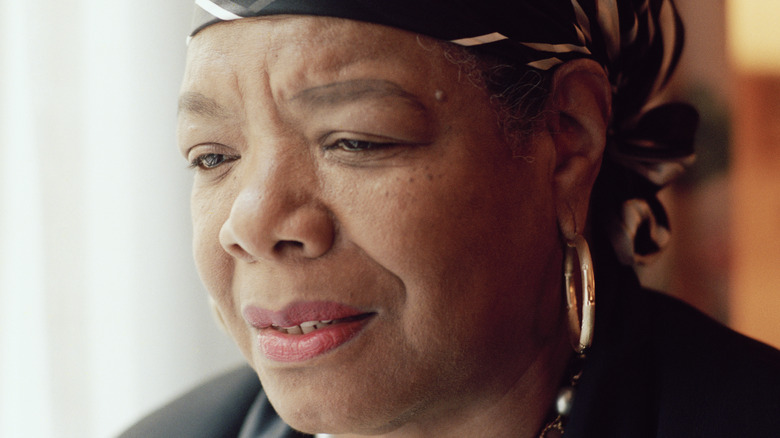 Maya Angelou looking thoughtful