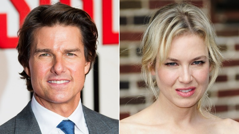 Tom Cruise and Renee Zellweger at separate events