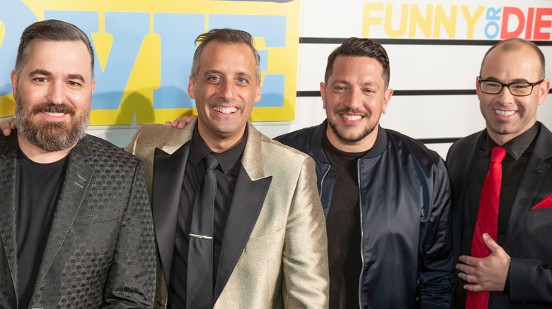 The cast of Impractical Jokers on the red carpet. 