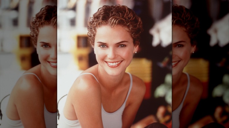 Keri Russell smiling with short hair