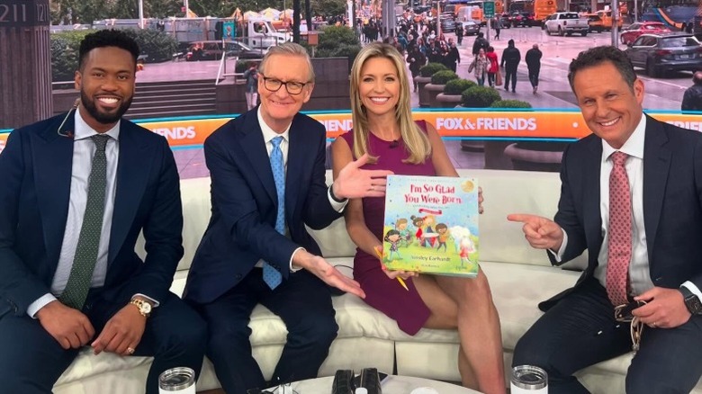 Lawrence Jones, Steve Doocy, Ainsley Earhardt, and Brian Kilmeade on the set of Fox & Friends (2024)