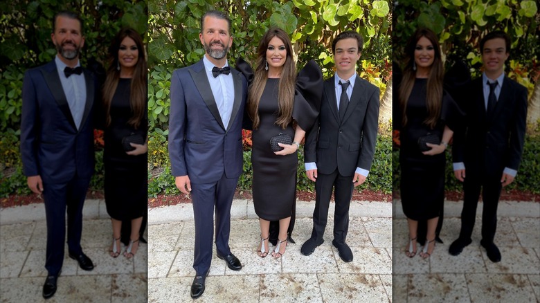 Donald Trump Jr., Kimberly Guilfoyle, and Guilfoyle's son at Tiffany Trump's wedding