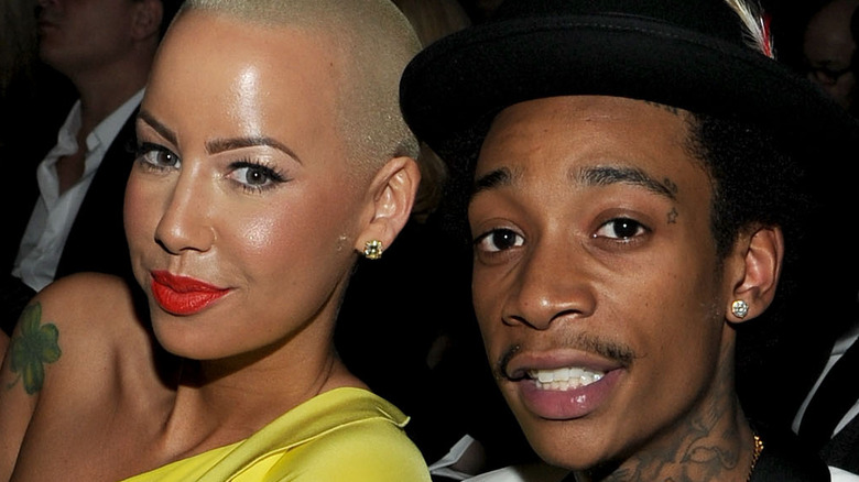 Amber Rose and Wiz Khalifa posing