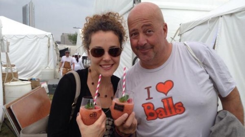 Andrew Zimmern and Rishia Haas in 2014