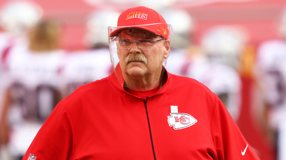 Coach Andy Reid at a football game