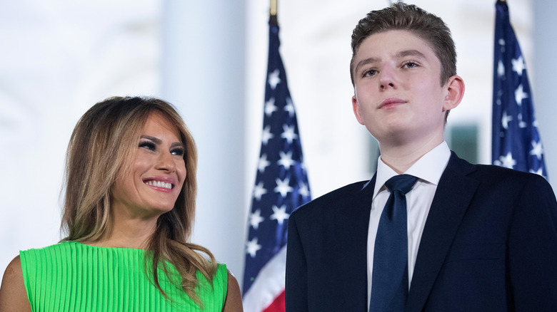 Barron Trump and Melania Trump