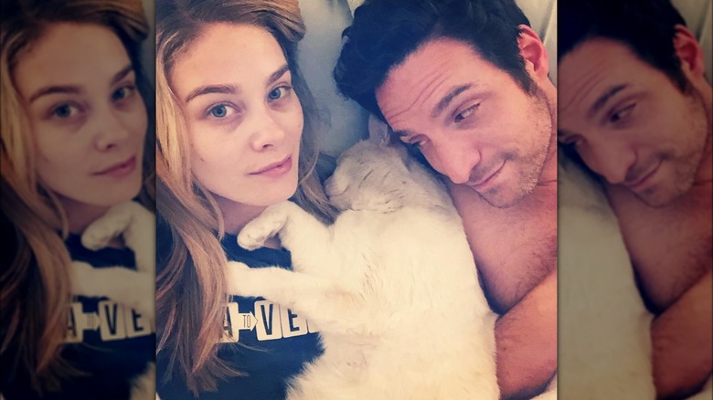 Kimberly Matula and Ben Goldberg with their cat