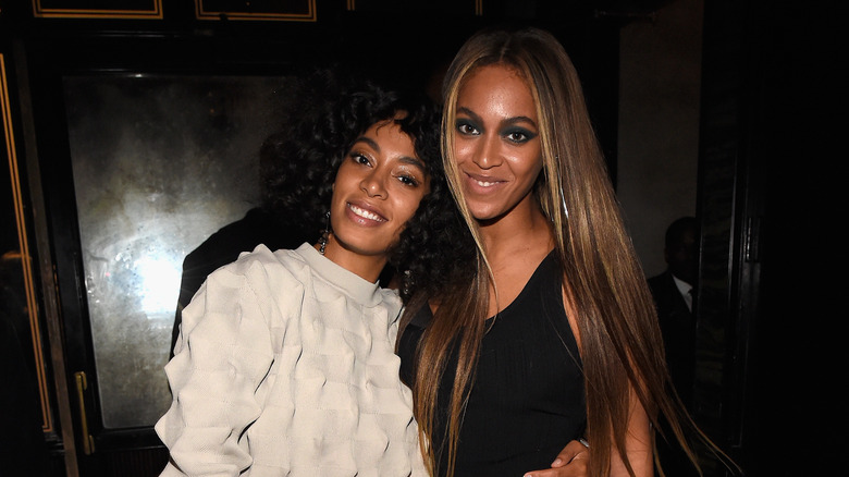 Beyoncé and Solange Knowles smiling