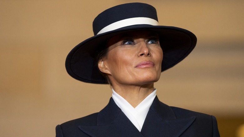 Melania Trump and her giant hat on Inauguration Day at Capitol Hill in Washington, DC (2025)