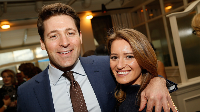 CBS News Correspondent Tony Dokoupil (L) and honoree and NBC News Correspondent Katy Tur attend ELLE and Bottega Veneta Women in Washington dinner hosted by Robbie Myers, ELLE, Editor-in-Chief at Fiola Mare on March 22, 2017 in Georgetown, Washington, D.C.