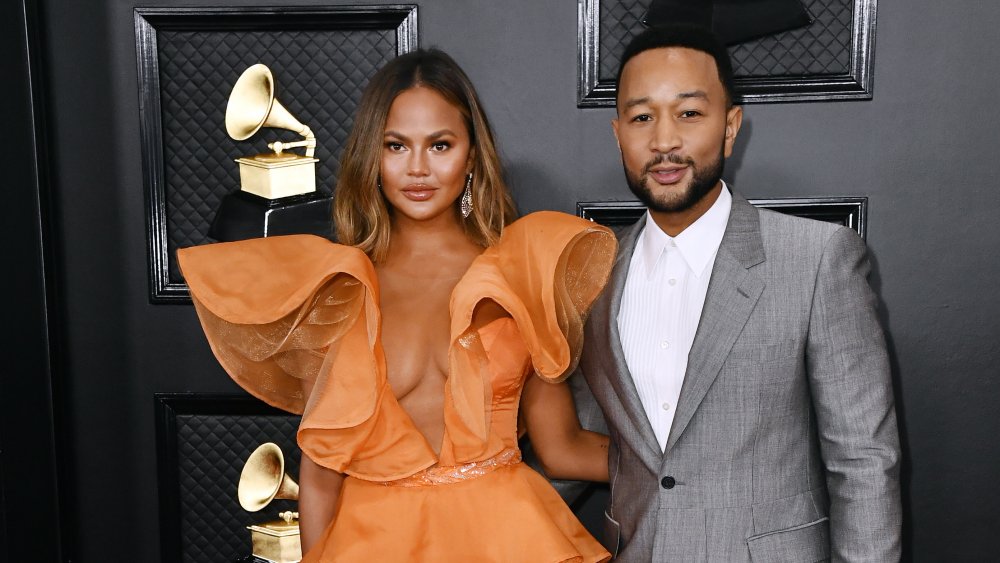 John Legend and Chrissy Teigen at the Grammy Awards